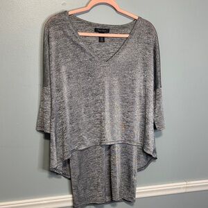 White House Black Market Gray V-Neck Tunic